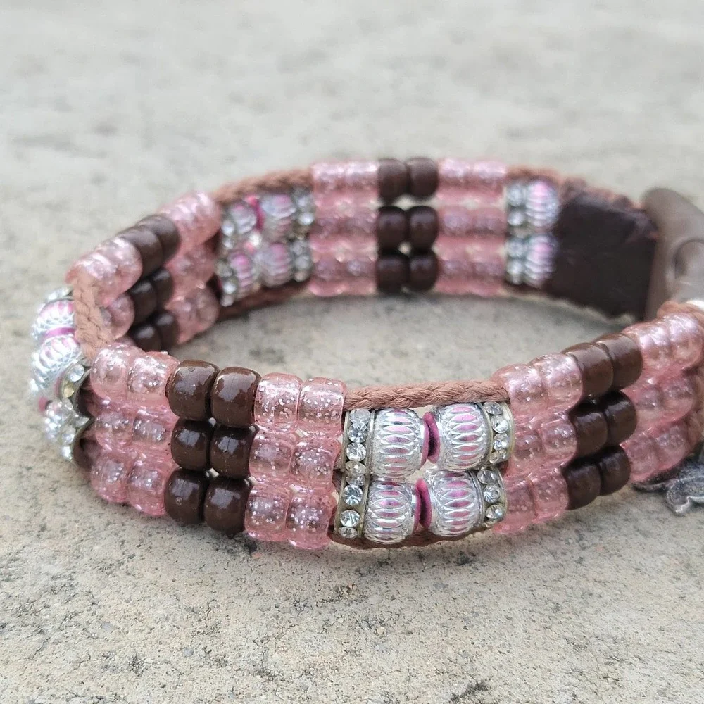 Custom Handmade Beaded Bling Dog Collar